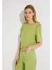 More & More süßes Kurzarmshirt, Rüschen-Detail in pistachio