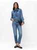BRAX  Denim-Hemdbluse mit Schluppe und Rüschen in Denim Blue