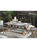 Beliani 3-tlg Gartentisch Set OLBIA in Grau/Braun