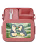 Mr. & Mrs. Panda Bentobox Pinguine trösten Design ohne Spruch in Rot Pastell