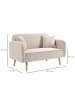 HOMCOM 2 Sitzer Sofa-130B x 70T x 80H cm-Cremeweiß