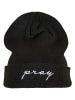 Mister Tee Mister Tee Unisex Pray Embroidery Beanie in black/white