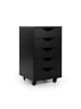 relaxdays Rollcontainer in Schwarz - (B)40 x (H)66,5 x (T)40 cm