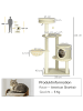 Pawhut Kratzbaum Braun+Beige+Weiß 59L x 40B x 124H cm