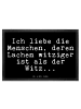 Mr. & Mrs. Panda Abstreifer Ich liebe die Menschen,... mit Spruch in Schwarz