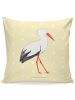 Mr. & Mrs. Panda Kissen Storch ohne Spruch in Gelb Pastell