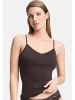 Hanro Spaghetti Top Cotton Seamless in Dark mocha