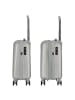 Polestream Moonrock 4 Rollen Kabinentrolley 55 cm mit Dehnfalte in silver brushed