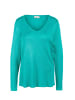GOLDNER V-Pullover Unkomplizierter Pullover mit V-Ausschnitt in smaragd