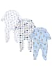 TupTam Baby Jungen Schlafstrampler mit Fuß 3er Pack in blau/weiß