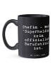 Mr. & Mrs. Panda Becher Spruch Chefin Superheldin mit Spruch in Schwarz