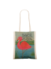 Mr. & Mrs. Panda Tragetasche Flamingo Classic Design mit Spruch in Weiß