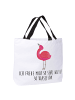 Mr. & Mrs. Panda Reisetasche Flamingo Stolz mit Spruch in Weiß