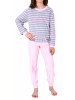 NORMANN Frottee Pyjama langarm Bündchen Schlafanzug Herz - 55937 in grau