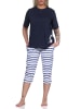 NORMANN kurzarm Capri Schlafanzug Top Leuchtturm - 72702 in marine