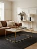 KADIMA DESIGN Couchtisch in Marmor-Optik mit Metallbeine, rechteckig, 100x60x40 cm in Weiß