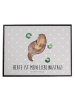 Mr. & Mrs. Panda Schreibmatte Otter Seerose mit Spruch in Grau Pastell
