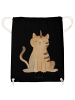 Mr. & Mrs. Panda gym tasche Einhorn Katze ohne Spruch in Schwarz