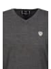 19V69 Italia by Versace V-Ausschnitt-Pullover Rocco in grau