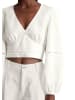 Marc O'Polo DENIM Boho-Wickelbluse slim in Silky White