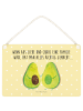 Mr. & Mrs. Panda Schild Avocado Pärchen mit Spruch in Gelb Pastell
