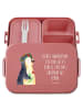 Mr. & Mrs. Panda MEPAL Bentobox Pinguin Blumen Motiv mit Spruch in Rot Pastell