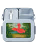 Mr. & Mrs. Panda Bento Box Flamingo Yoga Design ohne Spruch in Blau Pastell