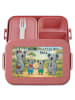 Mr. & Mrs. Panda Bento Box Koala Familie zwei Design mit Spruch in Rot Pastell