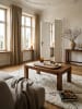 KADIMA DESIGN Rustikaler Couchtisch NAKO: Massivholz, quadratisch, pflegeleicht in Braun