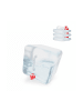 relaxdays 4x Faltkanister in Transparent/Rot - 15 l