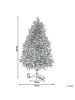 Beliani Weihnachtsbaum FORAKER in Weiß/Grün - (W) 85 x (H) 120 x (L) 85 cm