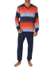 NORMANN langarm Schlafanzug Bündchen Streifen - 80418 in rot