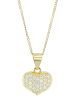 Adeliás Damen Anhänger – Herz Herzanhänger aus 925 Silber mit Zirkonia in gold