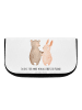 Mr. & Mrs. Panda Beauty Bag Bär und Hase Umarmen mit Spruch in Weiß
