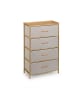 relaxdays Kommode in Natur/ Beige - (B)58 x (H)94 x (T)32,5 cm