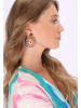 IZIA Women Earrings in Orange Multicolor