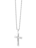 Adeliás Unisex Halskette mit Anhänger – Kreuz aus Edelstahl in silber