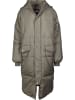 Urban Classics Urban Classics Damen Ladies Oversize Faux Fur Puffer Coat in darkolive/beige