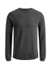 Jack & Jones Rundhals Strickpullover Langarm Sweater aus Baumwolle JJEHILL in Dunkelgrau