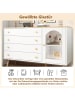ABRIHOME Sideboard 4 breite Schubladen Kommode in Weiß/Braun