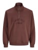 Jack & Jones Sweatshirt mit halbem Reißverschluss in Deep Mahogany