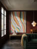 KADIMA DESIGN Teppich Wolle Handgetuftet DERWENT Wellen Muster Wohnzimmer in Multicolor-Grün