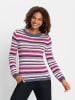 WITT WEIDEN Pullover in marine-magenta-geringelt