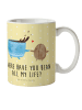 Mr. & Mrs. Panda Plastikbecher Kaffee Bohne mit Spruch in Gelb Pastell