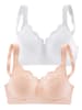 PETITE FLEUR Soft-BH in pfirsich+weiß