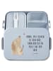 Mr. & Mrs. Panda Bento Box Hund Liebe Motiv mit Spruch in Blau Pastell