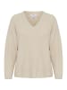 b. young BYONEMA VNECK JUMPER - KNIT Loose fit in Cement Melange