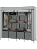 HOMCOM Stoffschrank-166L x 42,5B x 169,5Hcm-Dunkelgrau