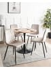 Beliani 4er-Set Esszimmerstuhl KALISPELL in Beige/Schwarz