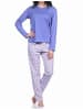 NORMANN langarm Schlafanzug Pyjama allover bedrucker Hose - 70607 in blau